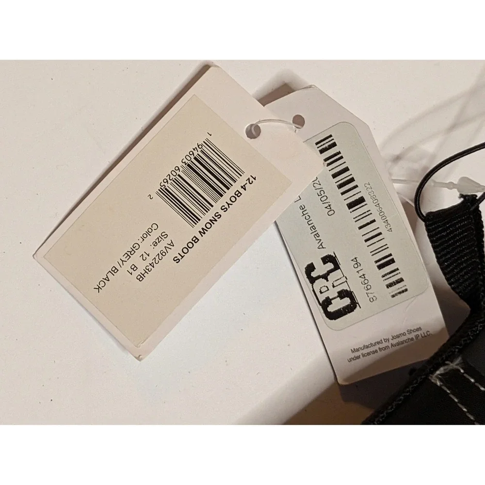 Avalanche Boys Snow Boots Size 12 Grey‎ Black Orange Winter AV92243HB NEW